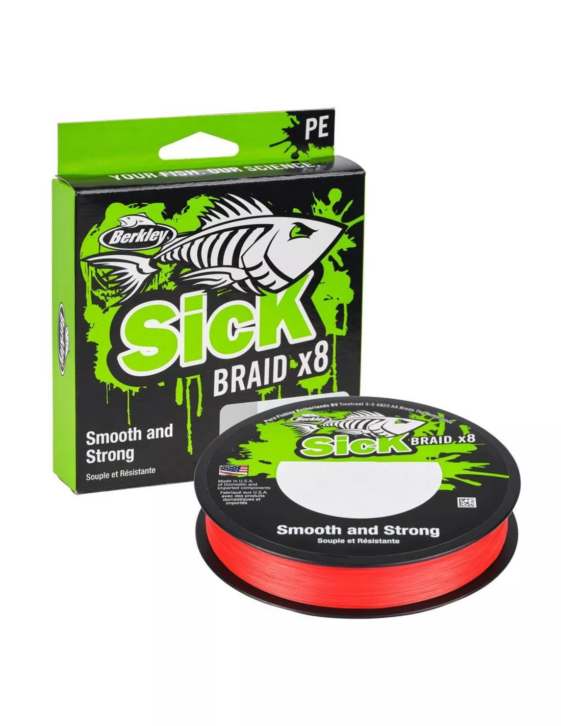 BERKLEY SICK BRAID - RED (150 MTR) 3 BERKLEY SICK BRAID - RED (150 MTR)